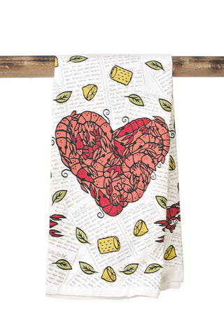 Crawfish Heart Kitchen Tea Towel