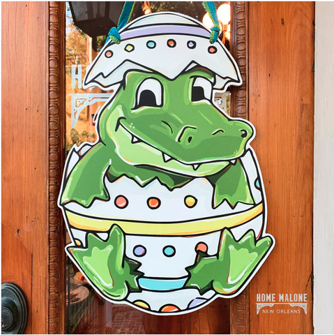 Gator Egg Door Hanger Southern Easter Outdoor Decor