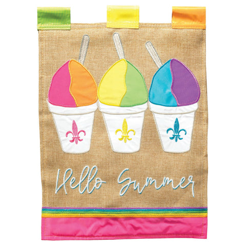 Flag Summer Snoballs Fleur-De-Lis 13x18