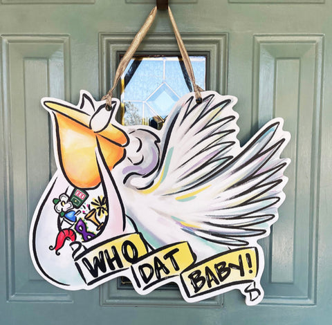 Who Dat Baby Door Hanger